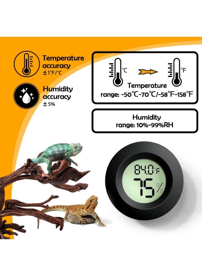 Meetion Reptile Tank Accessories, 2 PCS Reptile Thermometer and Humidity Gauge for Bearded Dragon, Jumping Spider, Leopard Gecko, Hermit Crab, Gecko, Ball Python, Lizard - Image 4
